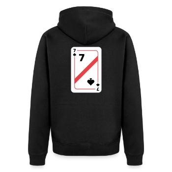 Sept piques Carte à jouer Carte de poker - Veste à capuche bio Premium Unisexe - noir - Dos - Nico (187cm)