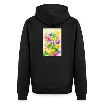 Art floral - Veste à capuche bio Premium Unisexe - noir - Dos - Nico (187cm)
