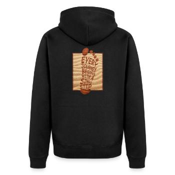 Vacances d’été à la plage Sable - Veste à capuche bio Premium Unisexe - noir - Dos - Nico (187cm)