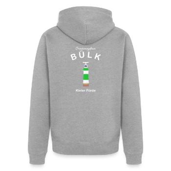 Leuchtturm Bülk, Kieler Förde, Ostsee - Unisex Premium Bio Zip Hoodie - Grau meliert - Hinten - Nico (187cm)