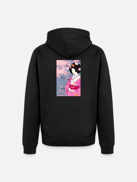 Geisha 3 - Unisex Premium Organic Zip Hoodie - black