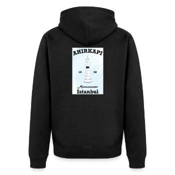 Istanbul, Leuchtturm Ahirkapi, Marmarameer, Türkei - Unisex Premium Bio Zip Hoodie - Schwarz - Hinten - Nico (187cm)