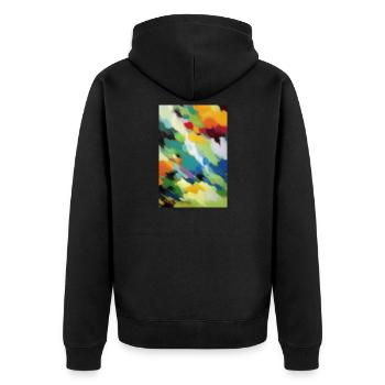 Muster und Formen - Unisex Premium Bio Zip Hoodie - Schwarz - Hinten - Nico (187cm)