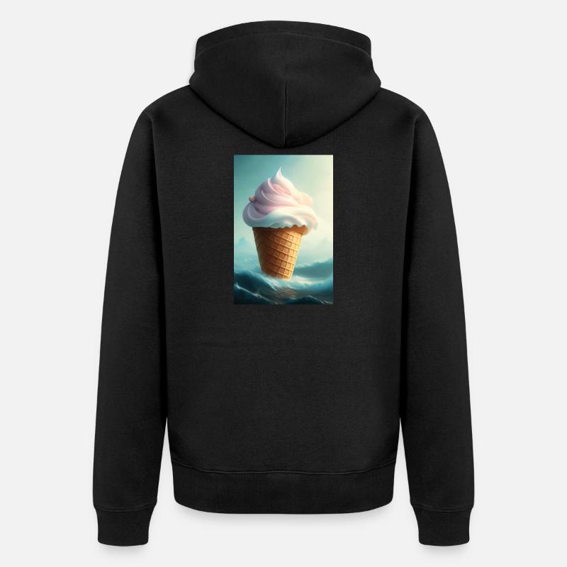 Eiscreme - Unisex Premium Bio Zip Hoodie - Schwarz