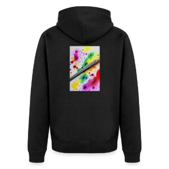 Splashes of paint - Unisex Premium Organic Zip Hoodie - black - Back - Nico (187cm)
