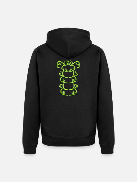 Chenille en vert - Veste à capuche bio Premium Unisexe - noir