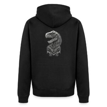 Portrait of a T-Rex Dinosaur - Unisex Premium Organic Zip Hoodie - black - Back - Nico (187cm)
