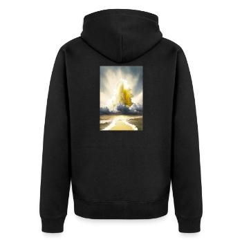 GOD 04 - Unisex Premium Organic Zip Hoodie - black - Back - Nico (187cm)