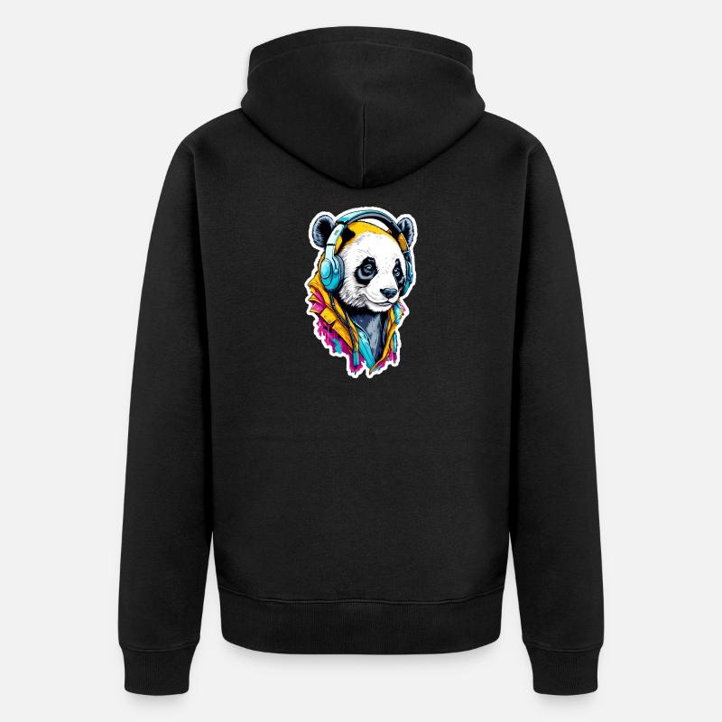 Panda - Veste à capuche bio Premium Unisexe - noir