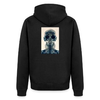 crâne de hipster aux rayons X - Veste à capuche bio Premium Unisexe - noir - Dos - Nico (187cm)