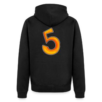 Number 5 Number - Unisex Premium Organic Zip Hoodie - black - Back - Nico (187cm)