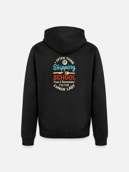 Schule Mitarbeiterin Cafeteria - Unisex Premium Bio Zip Hoodie - Schwarz