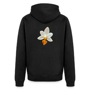 Fleur d’orchidée Phalaenopsis MiniMark Orchidée - Veste à capuche bio Premium Unisexe - noir - Dos - Nico (187cm)