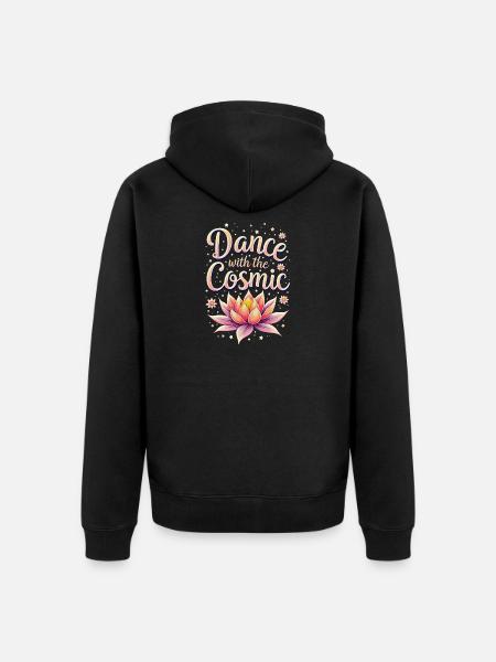Danse Cosmique et Lotus Éclatant - Veste à capuche bio Premium Unisexe - noir