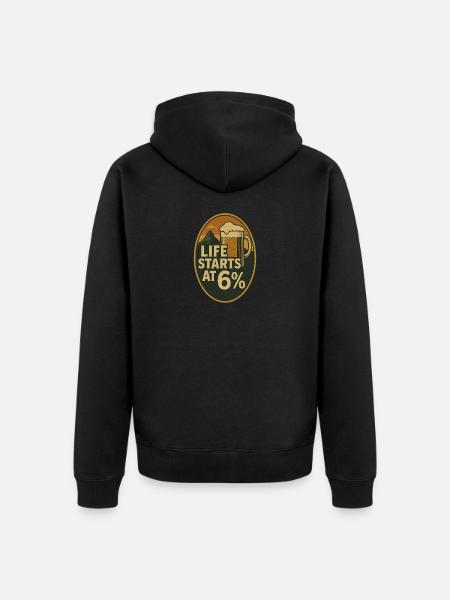 Life starts at 6% - Unisex Premium Organic Zip Hoodie - black