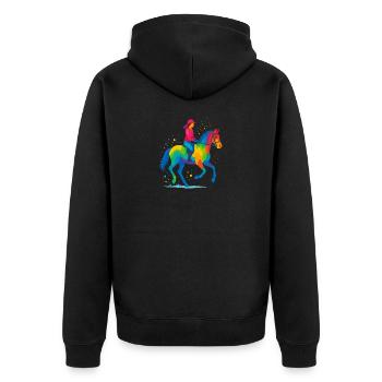 Équitation Coloré - Veste à capuche bio Premium Unisexe - noir - Dos - Nico (187cm)