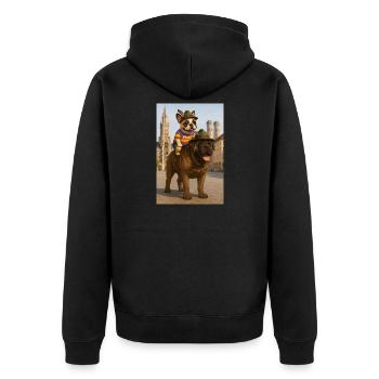 Bouledogue français et Mastiff à Munich - Veste à capuche bio Premium Unisexe - noir - Dos - Nico (187cm)