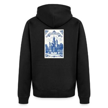 Basilika St. Servatius Maastricht - Unisex Premium Bio Zip Hoodie - Schwarz - Hinten - Nico (187cm)