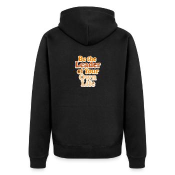 Inspirational leadership text design - Unisex Premium Organic Zip Hoodie - black - Back - Nico (187cm)