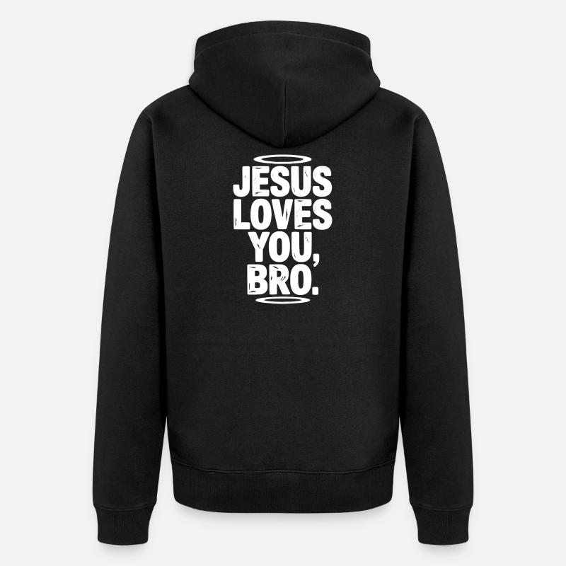 Jésus t’aime mon frère - Veste à capuche bio Premium Unisexe - noir
