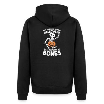  It's Gonna Be A Great Halloween I Can Feel It In - Unisex Premium Bio Zip Hoodie - Schwarz - Hinten - Nico (187cm)