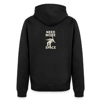 Astronaut Need More Space – Weltraum Design - Unisex Premium Organic Zip Hoodie - black - Back - Nico (187cm)