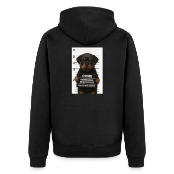 Chiot Rottweiler – cœur volé - Veste à capuche bio Premium Unisexe - noir - Dos - Nico (187cm)