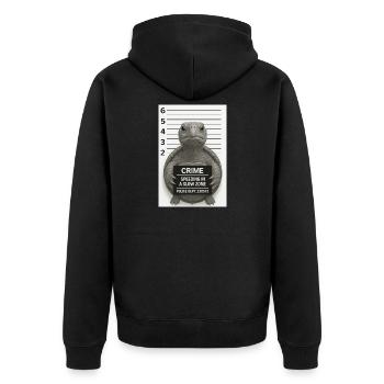 Turtle – Too fast for the territory - Unisex Premium Organic Zip Hoodie - black - Back - Nico (187cm)