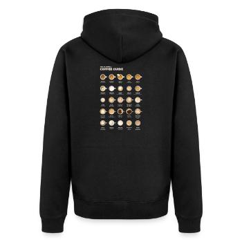 Ultimative Espresso-Kaffee-Tabelle - Unisex Premium Bio Zip Hoodie - Schwarz - Hinten - Nico (187cm)