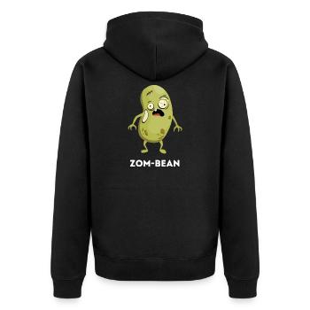 Zom-bean – Jeu de mots amusant sur le haricot zombie - Veste à capuche bio Premium Unisexe - noir - Dos - Nico (187cm)
