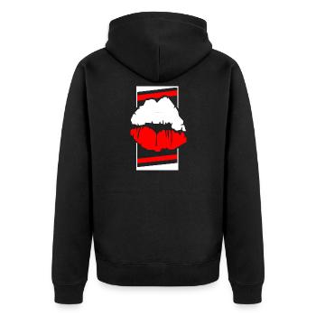 Pologne Lèvres Contraste Pop Art - Veste à capuche bio Premium Unisexe - noir - Dos - Nico (187cm)