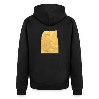 Mamie Karin - Veste à capuche bio Premium Unisexe - noir - Dos - Nico (187cm)