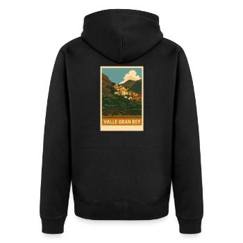 La Calera Valle Gran Rey - Veste à capuche bio Premium Unisexe - noir - Dos - Nico (187cm)