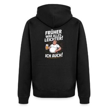 Dans le passé, tout était plus léger, j’avais aussi un design amusant - Veste à capuche bio Premium Unisexe - noir - Dos - Nico (187cm)