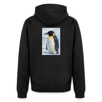 Watercolor Pinguin by the Sea - Unisex Premium Organic Zip Hoodie - black - Back - Nico (187cm)