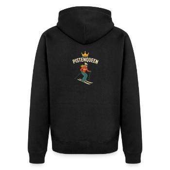 Pistequeen Skiing Women's Holiday Slope Retro - Unisex Premium Organic Zip Hoodie - black - Back - Nico (187cm)