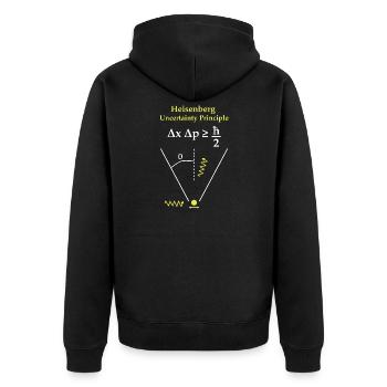 Heisenberg uncertainty principle - Unisex Premium Organic Zip Hoodie - black - Back - Nico (187cm)