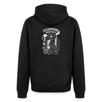 Steampunk Brewery gift - Unisex Premium Organic Zip Hoodie - black - Back - Nico (187cm)