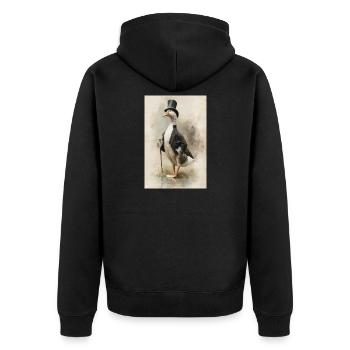 Gentleman Oie au chapeau haut de forme - Veste à capuche bio Premium Unisexe - noir - Dos - Nico (187cm)