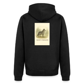 Loup de la Force silencieuse - Veste à capuche bio Premium Unisexe - noir - Dos - Nico (187cm)