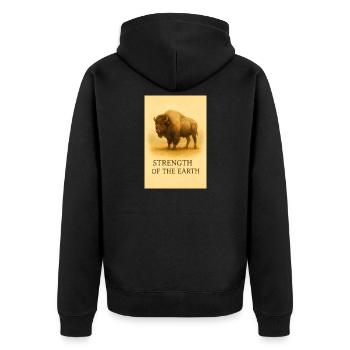La force du bison de terre - Veste à capuche bio Premium Unisexe - noir - Dos - Nico (187cm)