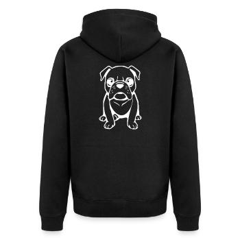 Chien Chiot Chiens Bébé T-shirt Chien Chemise Cadeau - Veste à capuche bio Premium Unisexe - noir - Dos - Nico (187cm)