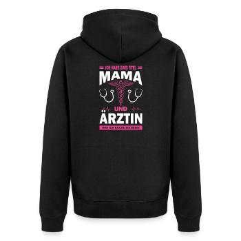 Maman et médecin - Veste à capuche bio Premium Unisexe - noir - Dos - Nico (187cm)