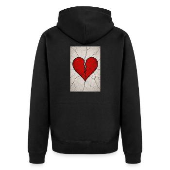 Cœur brisé - Veste à capuche bio Premium Unisexe - noir - Dos - Nico (187cm)