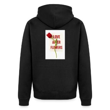 Love After Flowers Tulip Poetics - Unisex Premium Organic Zip Hoodie - black - Back - Nico (187cm)