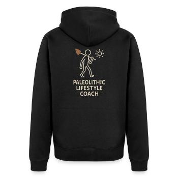 Prehistoric stone tools of Homo - Unisex Premium Organic Zip Hoodie - black - Back - Nico (187cm)