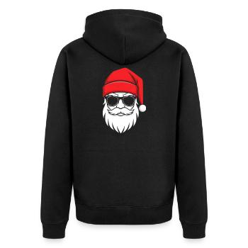 Cool Santa with beard and sunglasses - Unisex Premium Organic Zip Hoodie - black - Back - Nico (187cm)