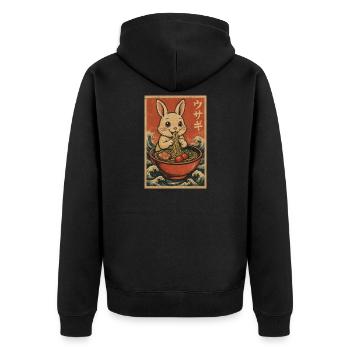 Vintage Usagi Ramen Bunny - Veste à capuche bio Premium Unisexe - noir - Dos - Nico (187cm)