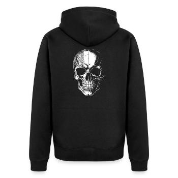 Crâne avec un tribal celtique - Veste à capuche bio Premium Unisexe - noir - Dos - Nico (187cm)