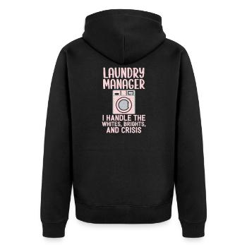 Responsable de la machine à laver : crise de la blanchisserie - Veste à capuche bio Premium Unisexe - noir - Dos - Nico (187cm)